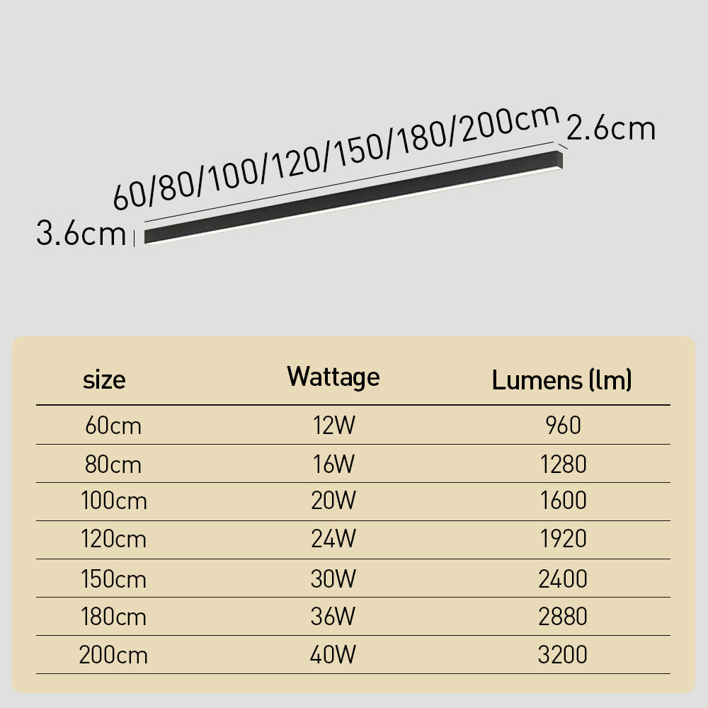 Modern Linear LED Ceiling Light | Hallway | Linear Design | Flush Mount | Minimalist | Lologe