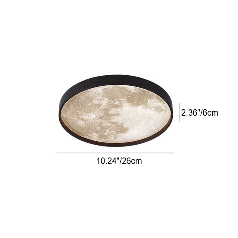 LED Flush Mount Ceiling Light | Bedroom | Moon Design | 3 Colour Modes | Lologe