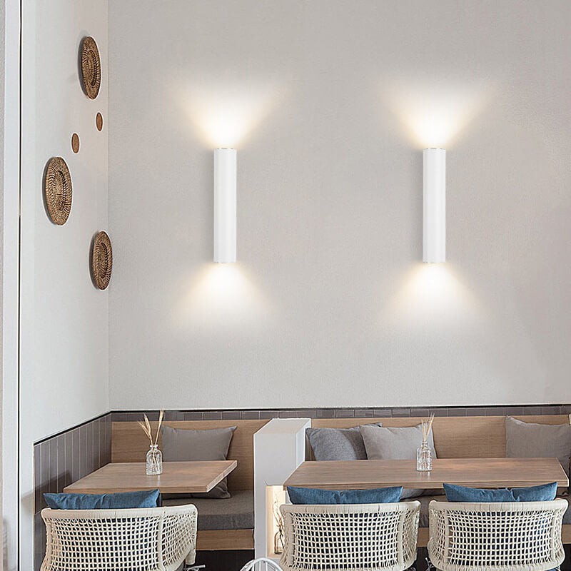 2-Light Wall Sconce for Hallway | Aluminum Cylindrical Modern Lighting | Lologe