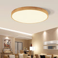 LED Flush Mount Ceiling Light | Bedroom Solid Wood Ultra Thin Round Design | Lologe