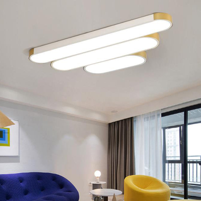 Modern LED Flush Mount Ceiling Light | Rectangular Ring | Minimalist | Indoor Lighting | Lologe