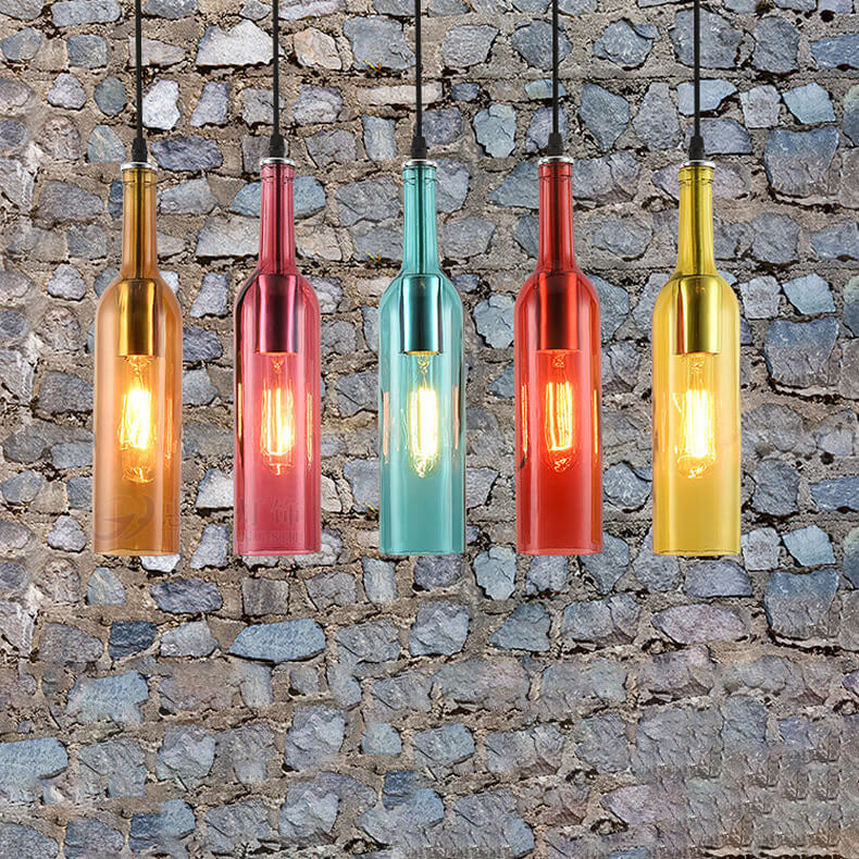 Glass Bottle Pendant Light | Kitchen Island Antique Glass Vintage Style | Lologe