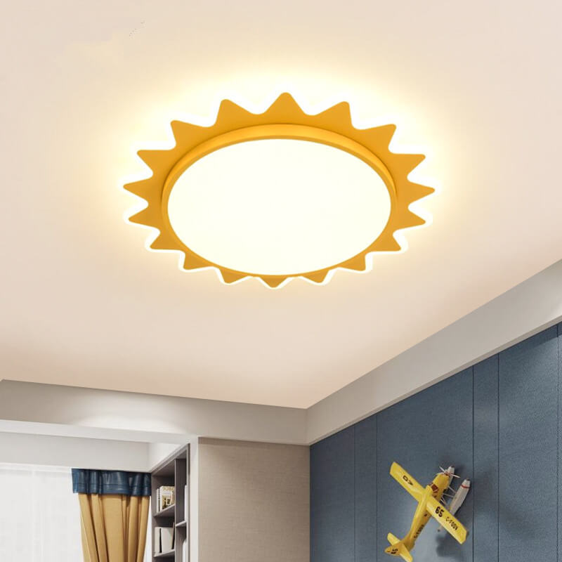 Creative Cartoon Sun LED Flush Mount Ceiling Light | Kids Room | Cute Modern Decor | Lologe
