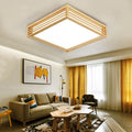 Square LED Flush Mount Ceiling Light | Solid Wood Japanese Tatami | Nordic Style | Lologe
