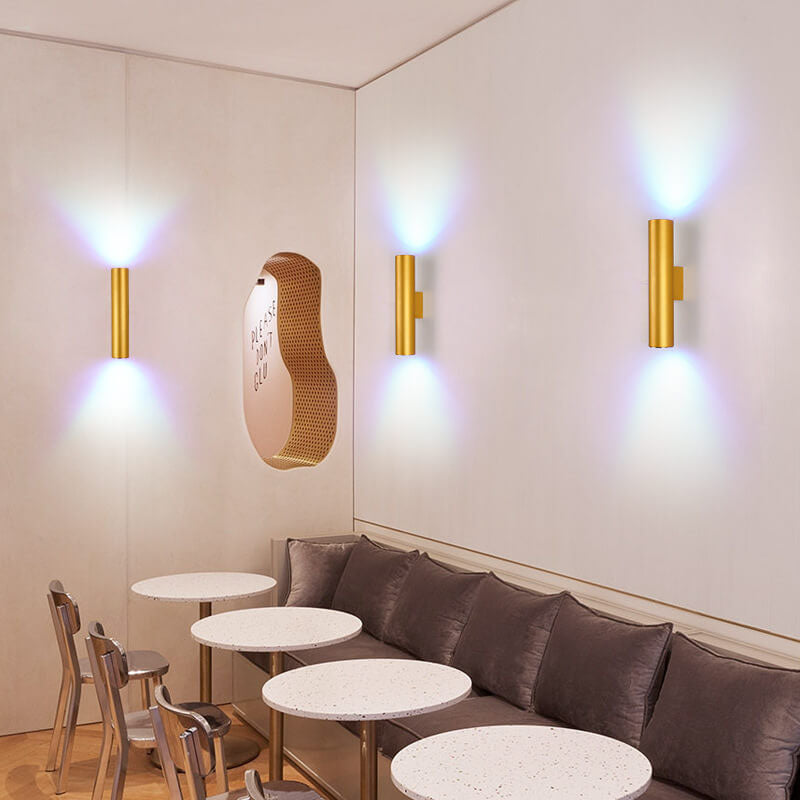 2-Light Wall Sconce for Hallway | Aluminum Cylindrical Modern Lighting | Lologe