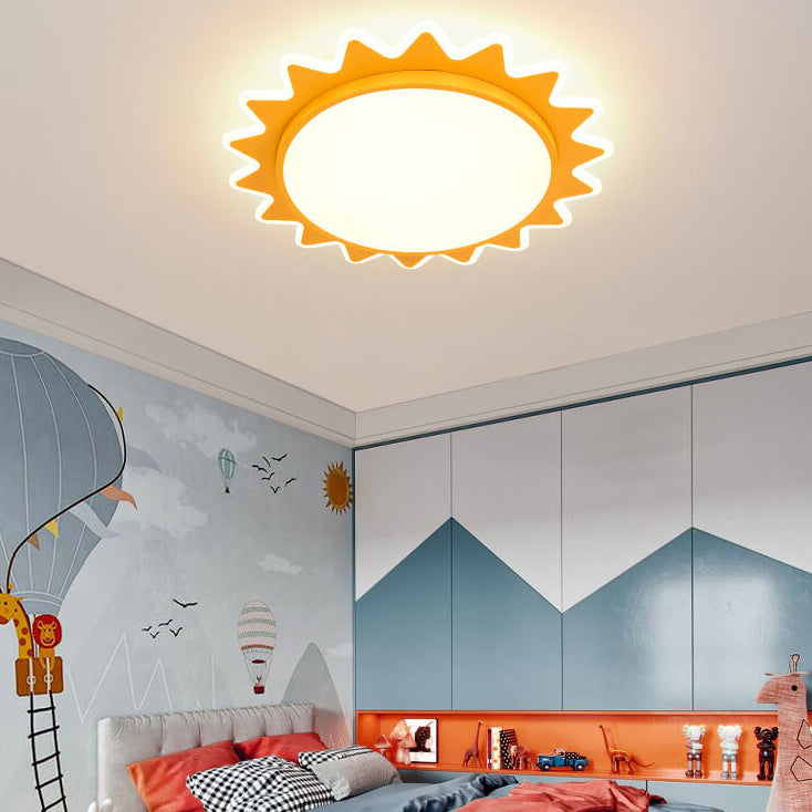 Creative Cartoon Sun LED Flush Mount Ceiling Light | Kids Room | Cute Modern Decor | Lologe