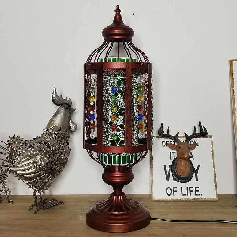 Vintage Turkish Table Lamp | Bedroom Living Room | Stained Glass Lantern | 1-Light | Decorative | Lologe