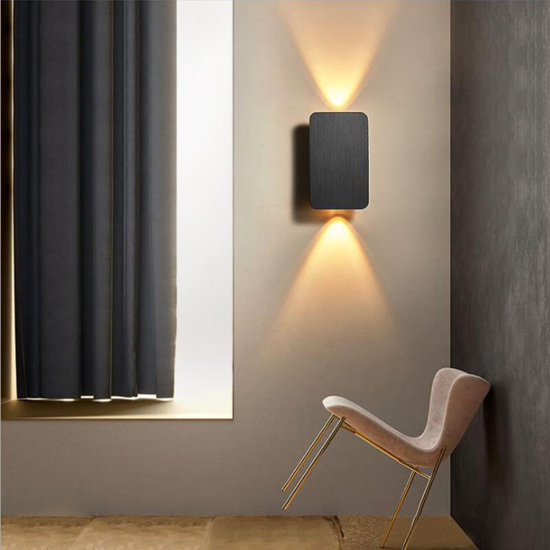 LED Wall Sconce for Hallway | Aluminum Rectangular 2-Light Minimalist Design | Lologe