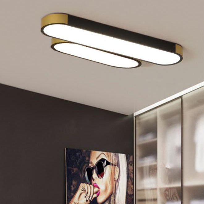 Modern LED Flush Mount Ceiling Light | Rectangular Ring | Minimalist | Indoor Lighting | Lologe