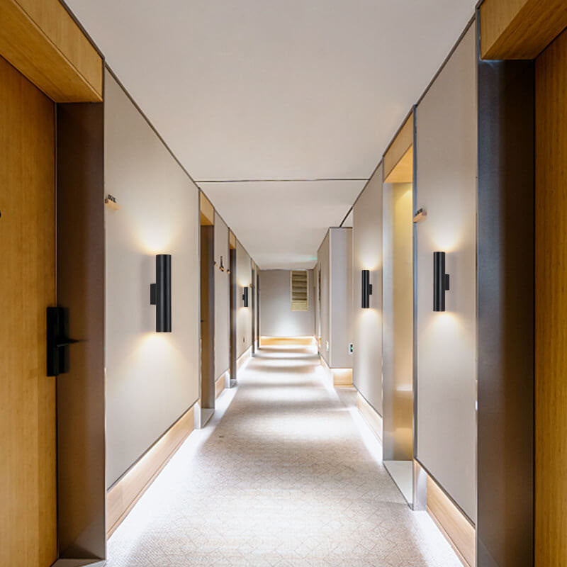 2-Light Wall Sconce for Hallway | Aluminum Cylindrical Modern Lighting | Lologe