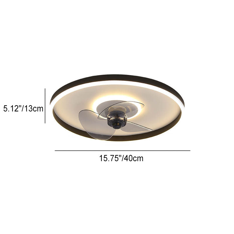 LED Flush Mount Ceiling Fan Light | Modern Minimalist Round | Lologe