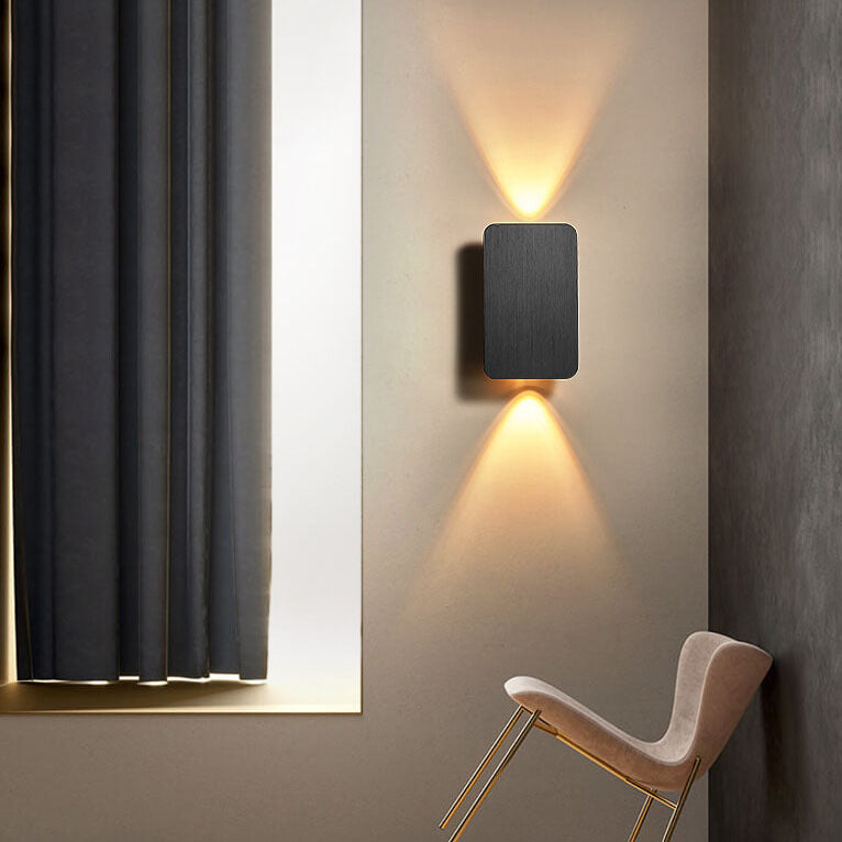 LED Wall Sconce for Hallway | Aluminum Rectangular 2-Light Minimalist Design | Lologe