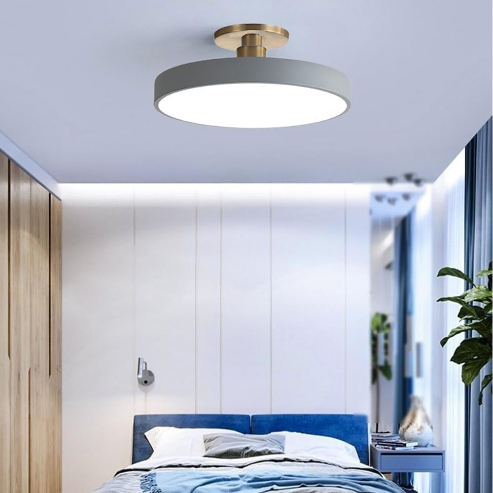 Minimalist Grey Ceiling Light | Living Room | LED Semi-Flush Mount | Modern Design | Lologe