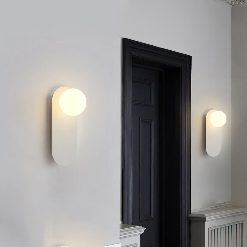 Modern Glass Wall Sconce for Bedroom & Hallway | Metal Ring Base | Lologe