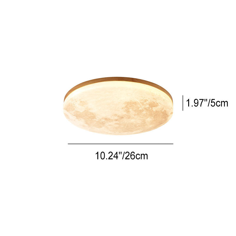 LED Flush Mount Ceiling Light for Bedroom | PVC Wood Grain Nordic Design | Lologe