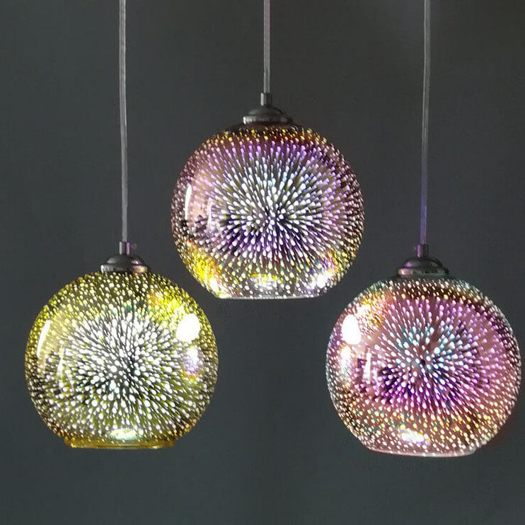Fireworks Glass Pendant Light | Modern Colourful Dome Ceiling Lighting | Lologe