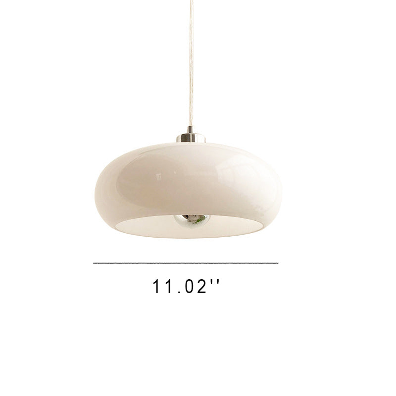 Glass Dome Pendant Light | Dining Room White Orange Glass Vintage Design | Lologe