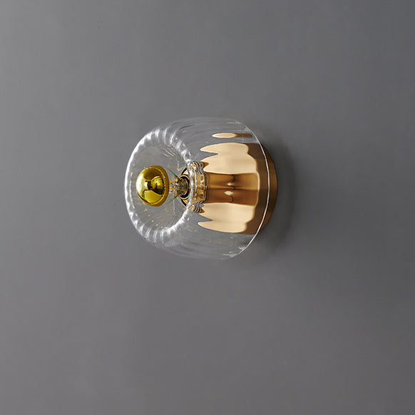 Modern Glass Flush Mount Light | Sun Shape | Full Copper | Dual-Purpose | 1-Light | Lologe