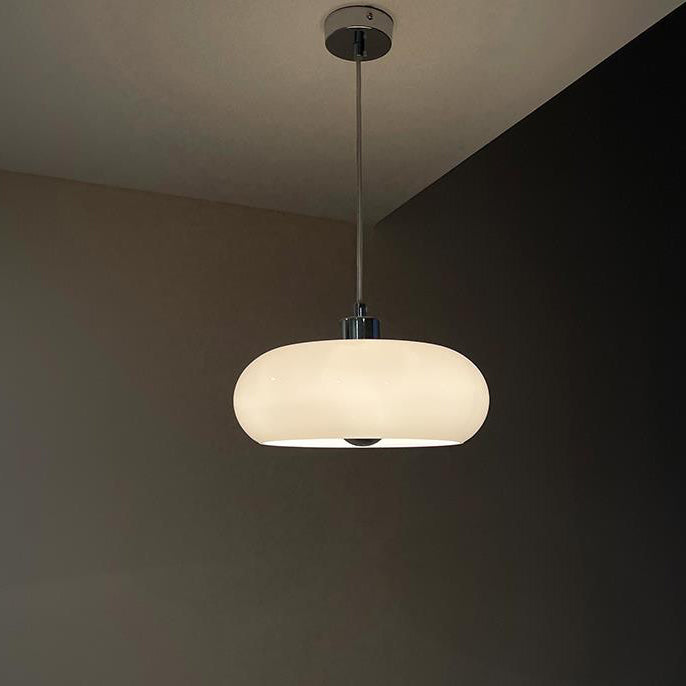 Glass Dome Pendant Light | Dining Room White Orange Glass Vintage Design | Lologe