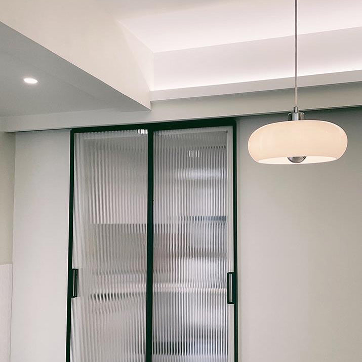 Glass Dome Pendant Light | Dining Room White Orange Glass Vintage Design | Lologe