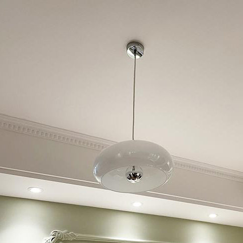 Glass Dome Pendant Light | Dining Room White Orange Glass Vintage Design | Lologe