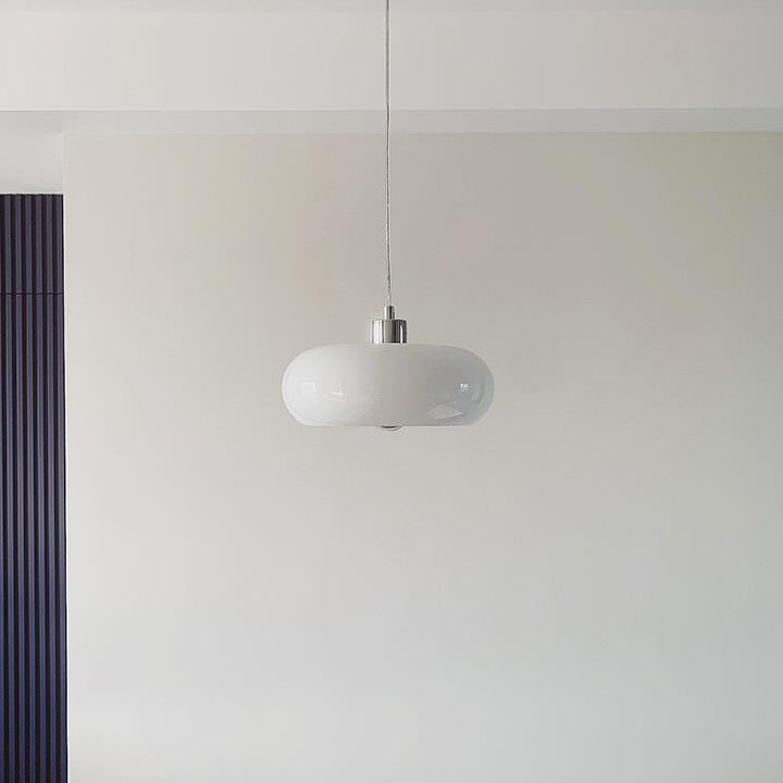 Glass Dome Pendant Light | Dining Room White Orange Glass Vintage Design | Lologe