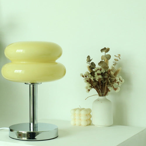 Modern Glass Table Lamp | Bedroom Living Room | Colourful Tart Design | 1-Light | For Home | Lologe