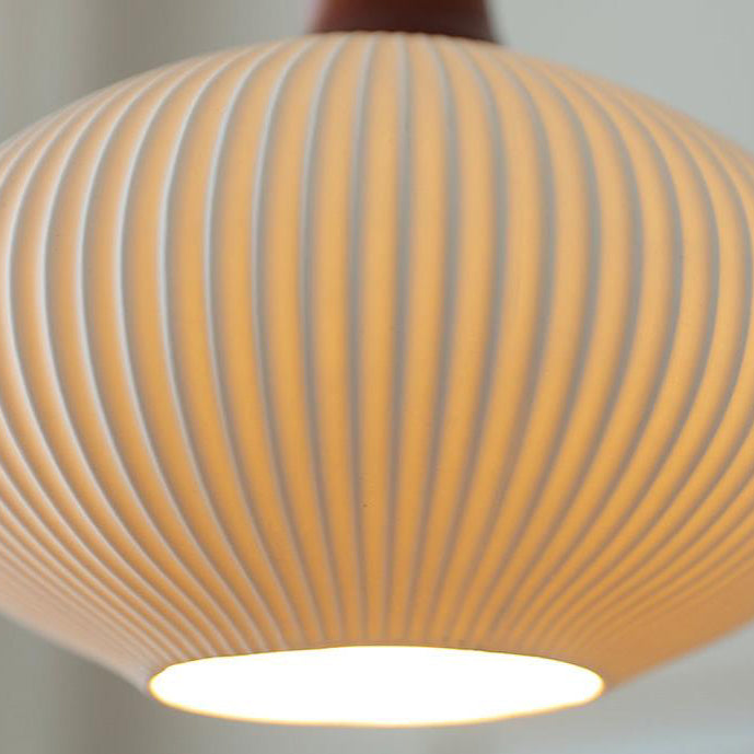 Japanese Ceramic Dome Pendant Light | Soft Kitchen Ambience | Lologe
