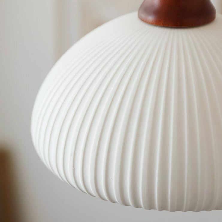 Japanese Ceramic Dome Pendant Light | Soft Kitchen Ambience | Lologe