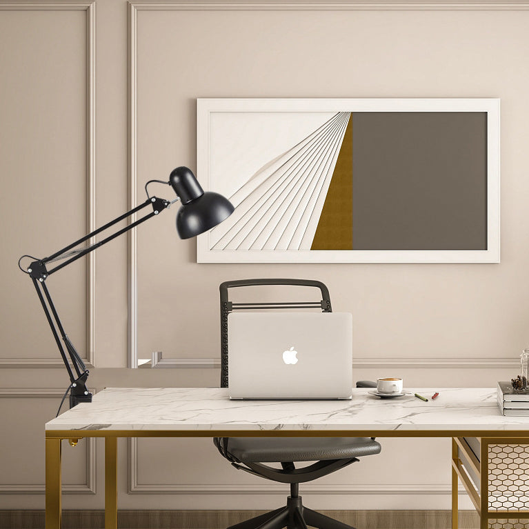Clip-On Bedroom Table Lamp | Iron & ABS Retractable Long Arm Minimalist | Lologe