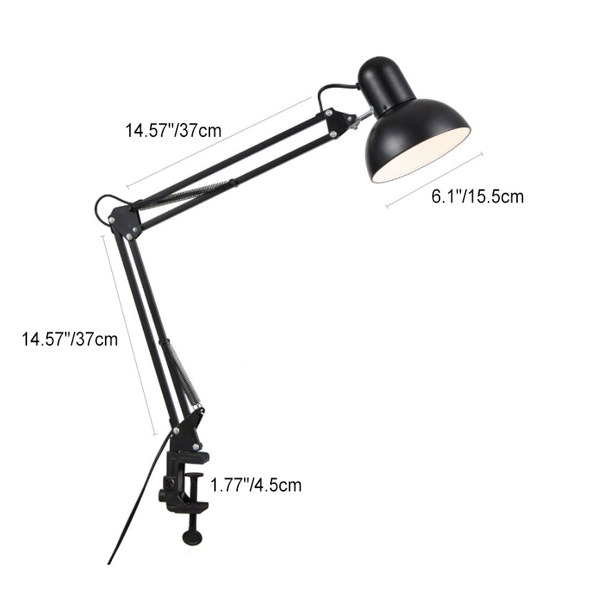 Clip-On Bedroom Table Lamp | Iron & ABS Retractable Long Arm Minimalist | Lologe