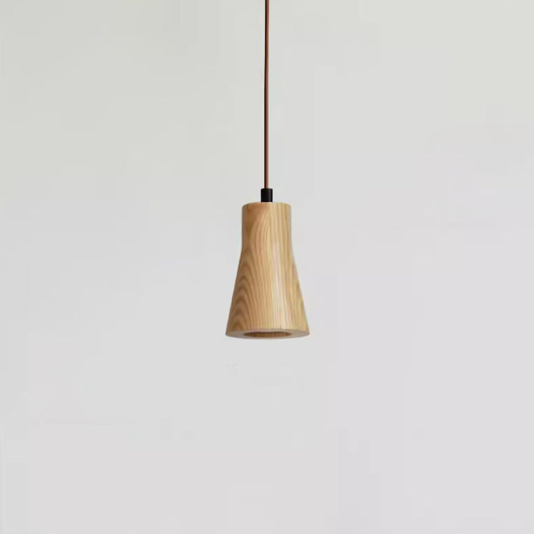 Wooden Cylinder Pendant Light | Kitchen Island Minimalist 1-Light Fixture | Lologe