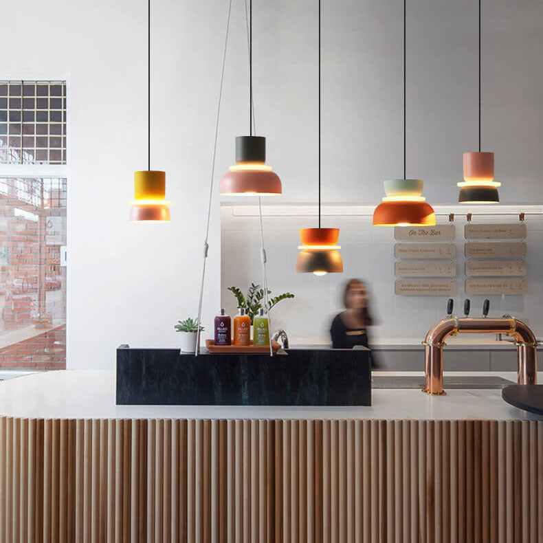 LED Pendant Light for Kitchen Island | Modern Metal Colourful Macaron Shade | Lologe