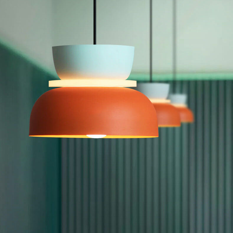 LED Pendant Light for Kitchen Island | Modern Metal Colourful Macaron Shade | Lologe