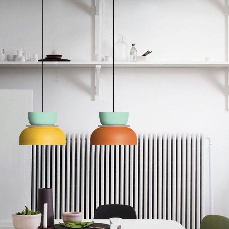 LED Pendant Light for Kitchen Island | Modern Metal Colourful Macaron Shade | Lologe