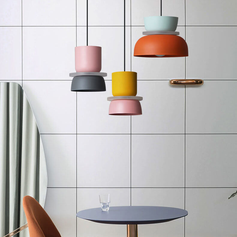 LED Pendant Light for Kitchen Island | Modern Metal Colourful Macaron Shade | Lologe