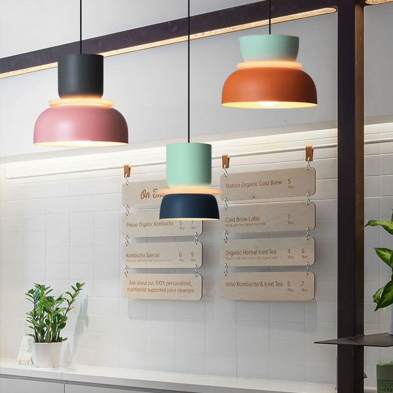 LED Pendant Light for Kitchen Island | Modern Metal Colourful Macaron Shade | Lologe