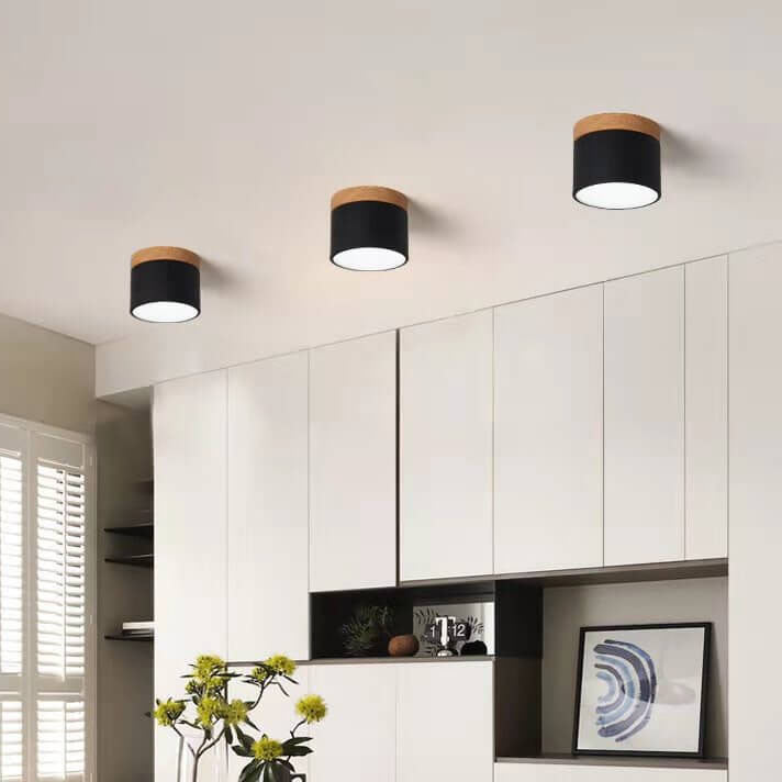 Scandinavian LED Flush Mount Ceiling Light | Solid Wood | 3-Colour | Modern Nordic | Lologe