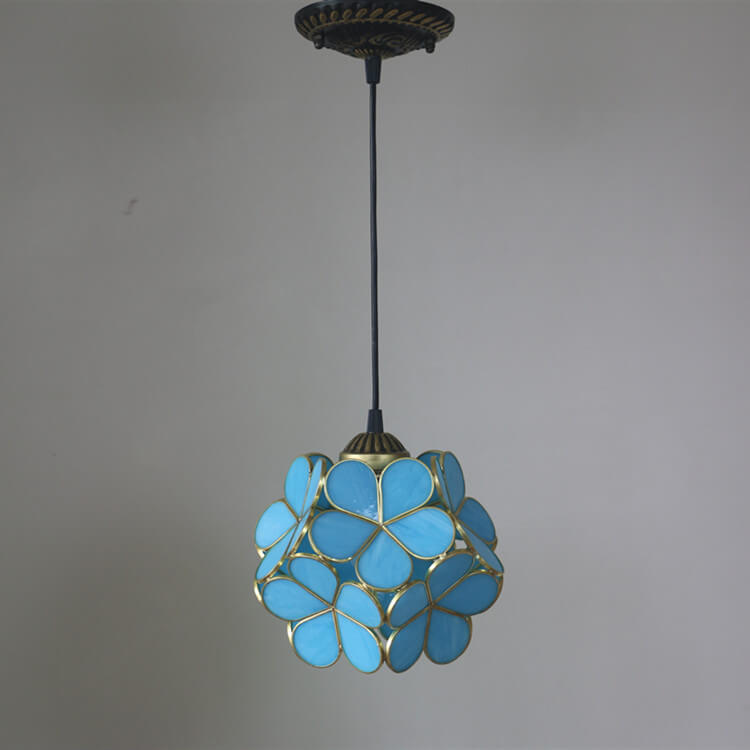 Stained Glass Pendant Light | Dining Room | Tiffany Metal 1-Light | Lologe