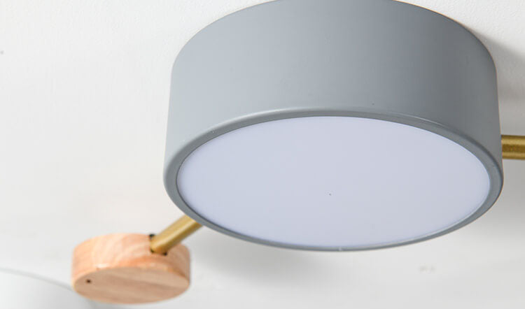 LED Flush Mount Ceiling Light | Bedroom Lighting | Solid Wood & Iron | Scandinavian Modern | Lologe
