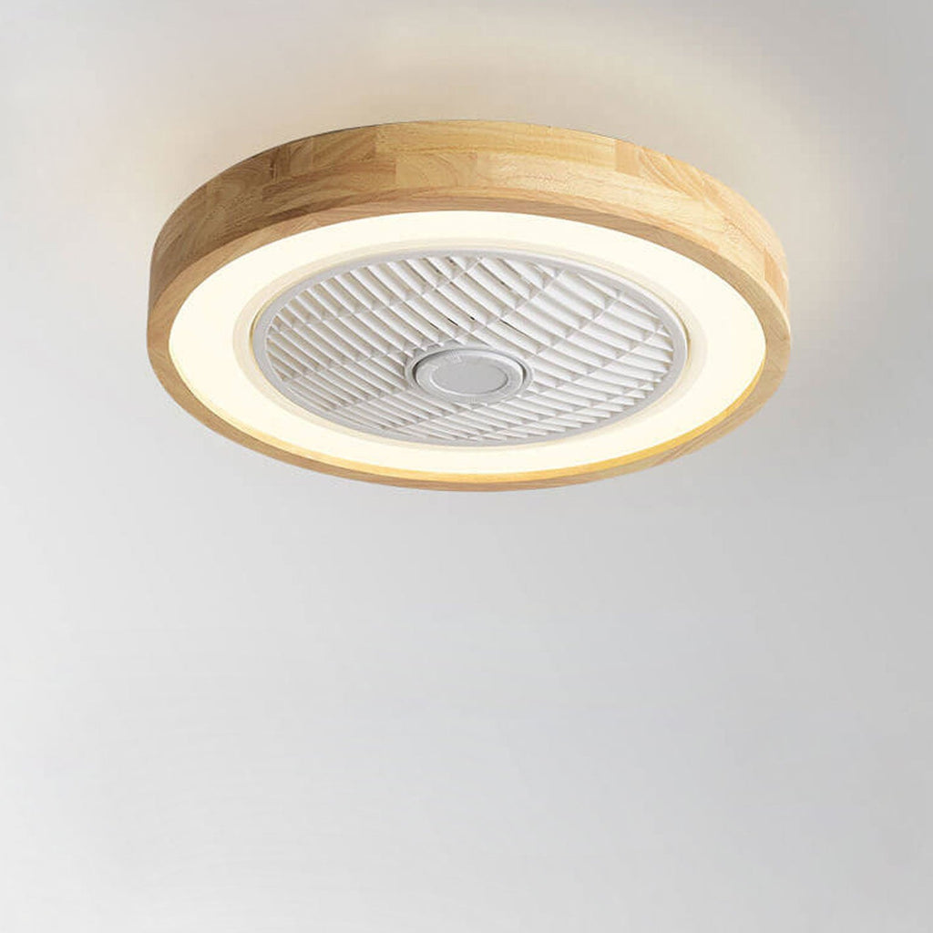 Modern Wood Geometric LED Ceiling Fan Light | Semi-Flush Mount | Lologe