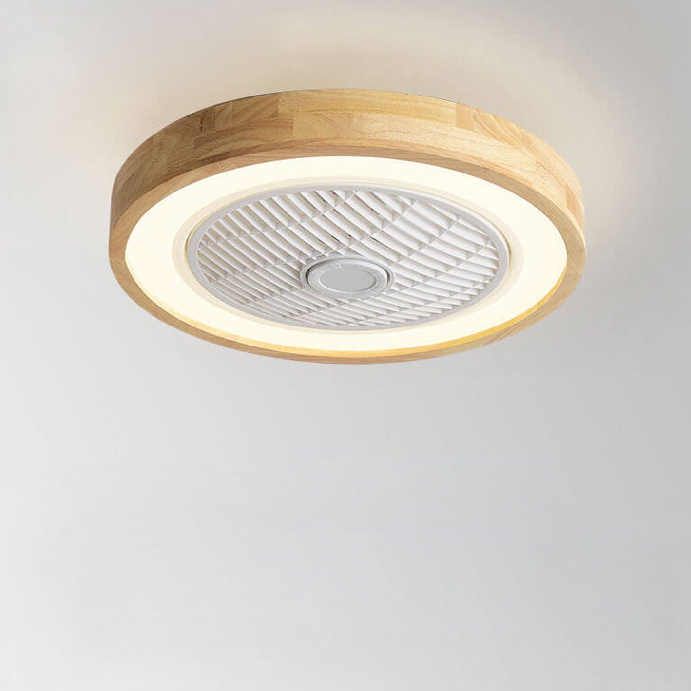 Modern Wood Geometric LED Ceiling Fan Light | Semi-Flush Mount | Lologe