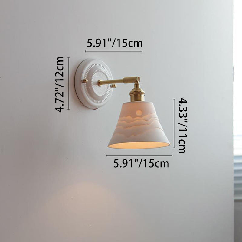 Vintage Ceramic Brass Wall Sconce | Living Room Round Design | Lologe