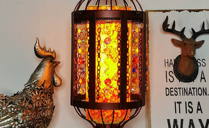 Vintage Turkish Table Lamp | Bedroom Living Room | Stained Glass Lantern | 1-Light | Decorative | Lologe