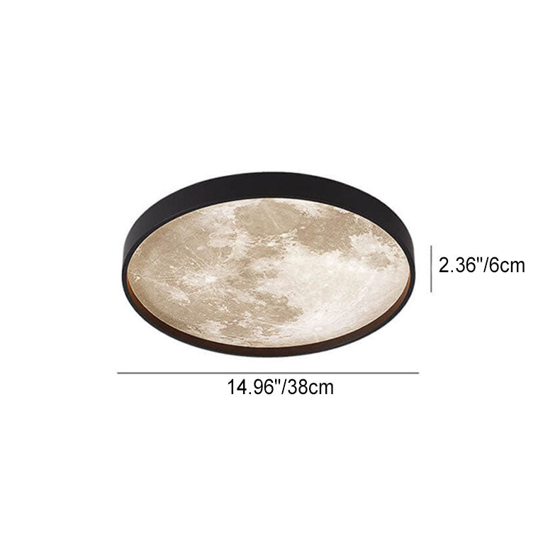 LED Flush Mount Ceiling Light | Bedroom | Moon Design | 3 Colour Modes | Lologe