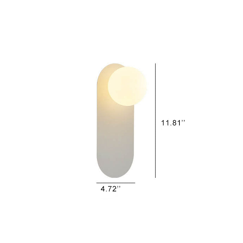 Modern Glass Wall Sconce for Bedroom & Hallway | Metal Ring Base | Lologe