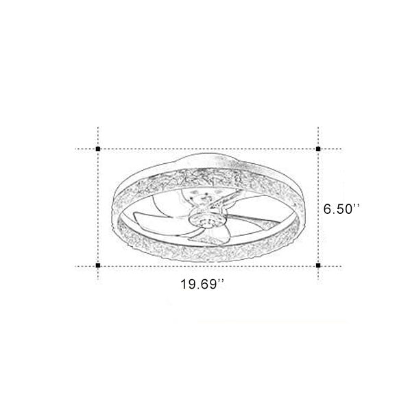 LED Ceiling Fan Light | Modern Ring Design | Semi-Flush Mount | Lologe