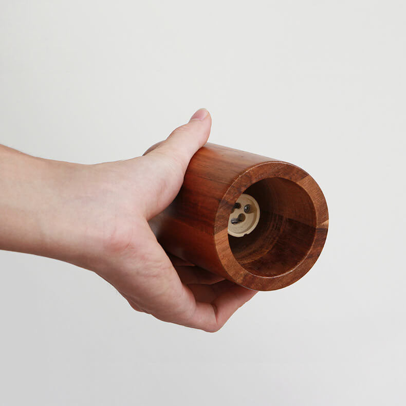 Wooden Cylinder Pendant Light | Kitchen Island Minimalist 1-Light Fixture | Lologe