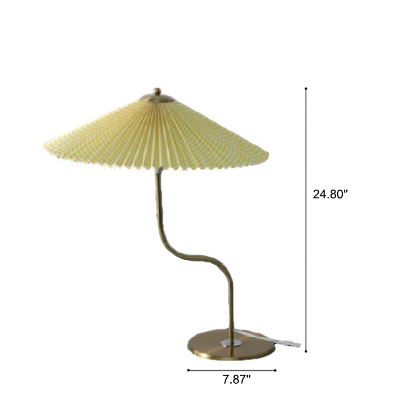 Retro Table Lamp for Bedroom | Pleated Fabric Shade Decorative Lighting | Lologe