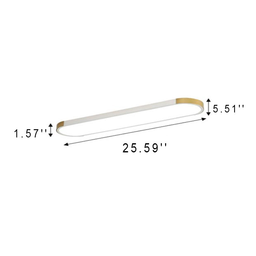 Modern LED Flush Mount Ceiling Light | Rectangular Ring | Minimalist | Indoor Lighting | Lologe